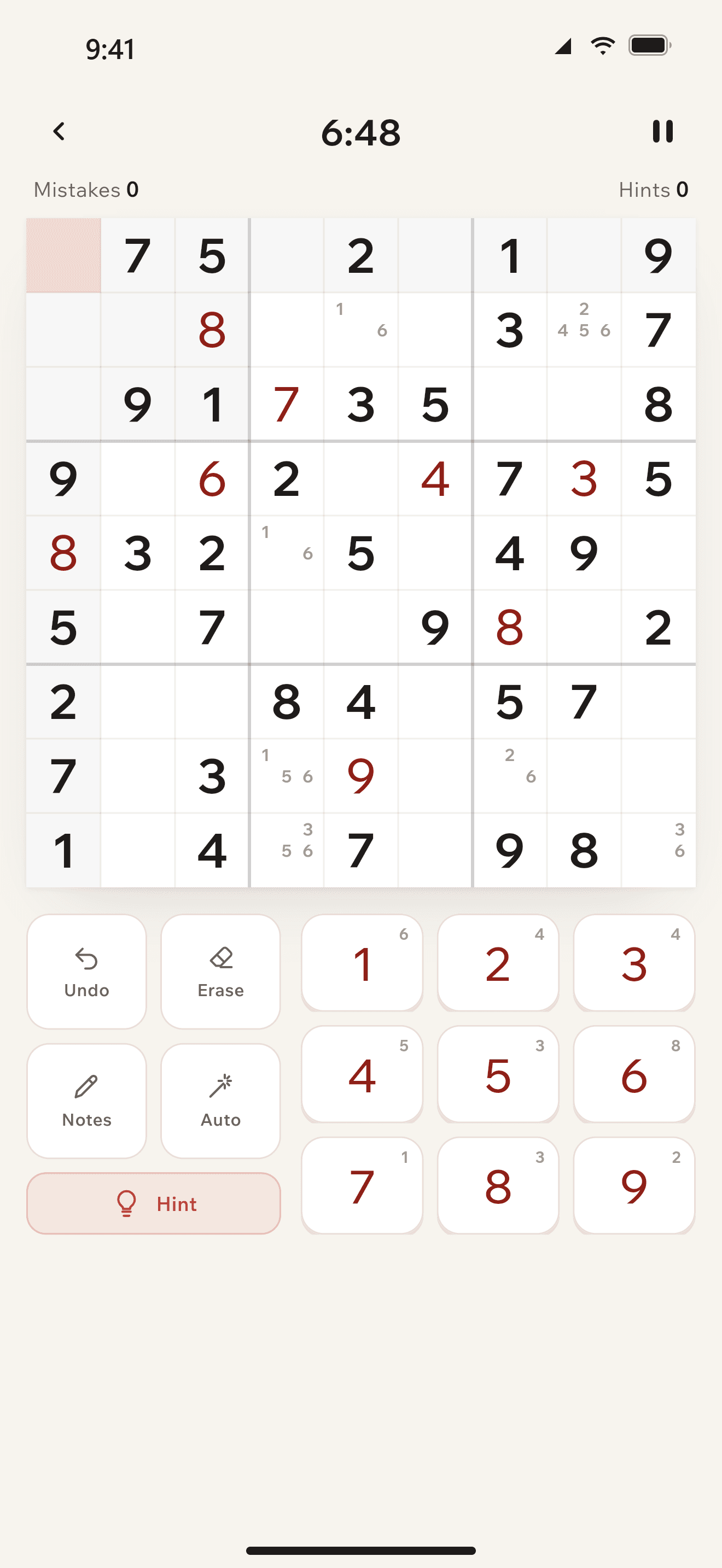 Sudoku without ads. Nothing between you and the game
